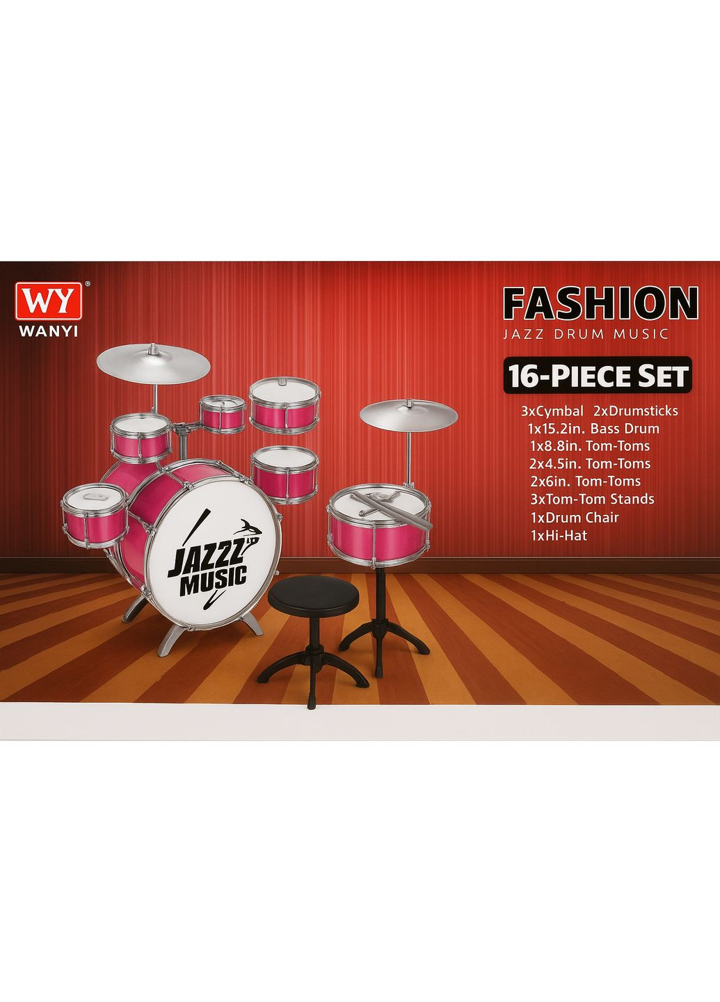 Детский джазовый музыкальный набор, джазовых барабанов для детей 3868 No Brand (367725013)