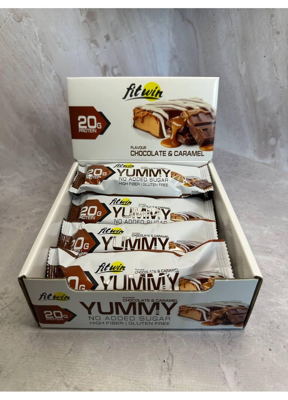 Батончик Yummy FitWin “Шоколад і карамель” без цукру, 55 г No Brand (365820438)