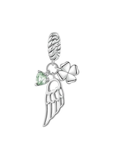 Срібний намистина-підвіска "Конюшина, крило і серце" No Brand (331166673)