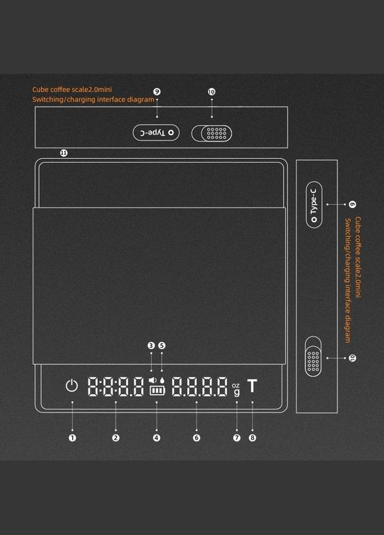 Весы для кофе Сube 2.0 Черные (R-ES6027B-VS) MHW-3BOMBER (303348083)