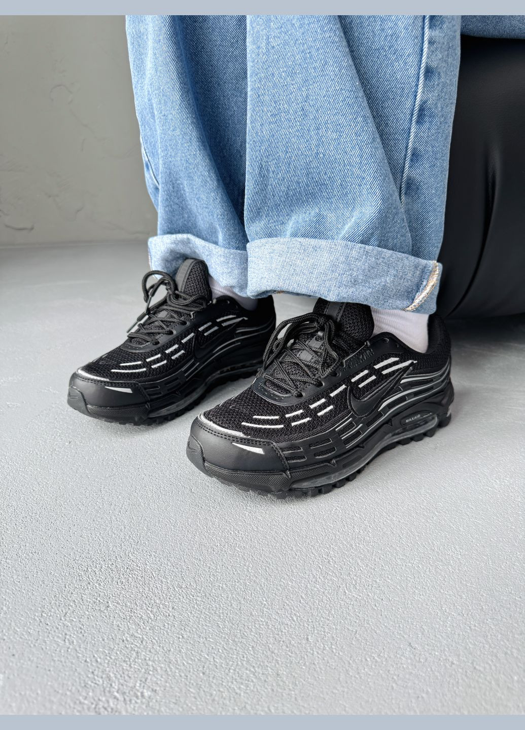 Кросівки жіночі і чоловічі Nike Air Max TL 2.5 Black White | Найк Аір Макс ТЛ 2.5 чорні білі No Brand чорні демісезони (341089773)