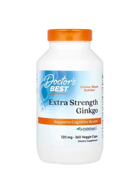 Гинкго Билоба, Extra Strength Ginkgo,, экстрасильный, 120 мг, 360 веганских капсул Doctor's Best (367988038)