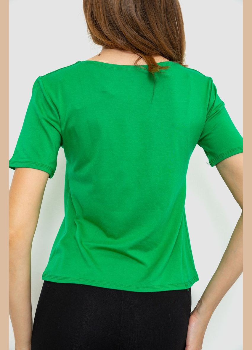 Зелена футболка жіноча однотонна Ager 186R309