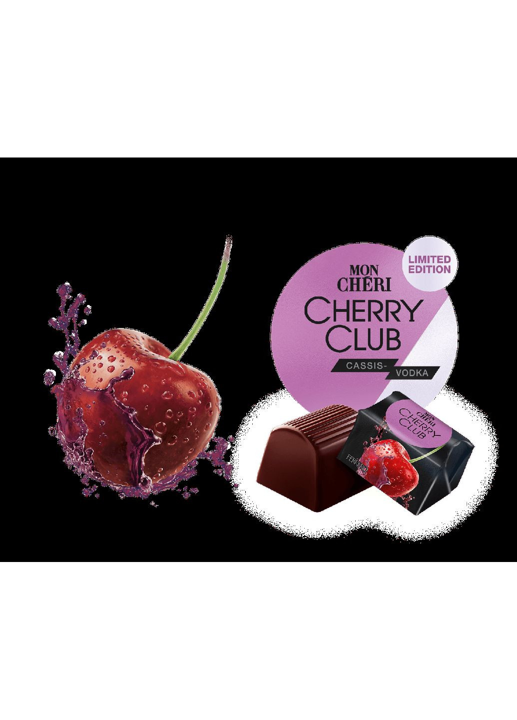 Шоколадні цукерки Mon Cheri Cherry Club Vodka 157 г Ferrero (333828408)