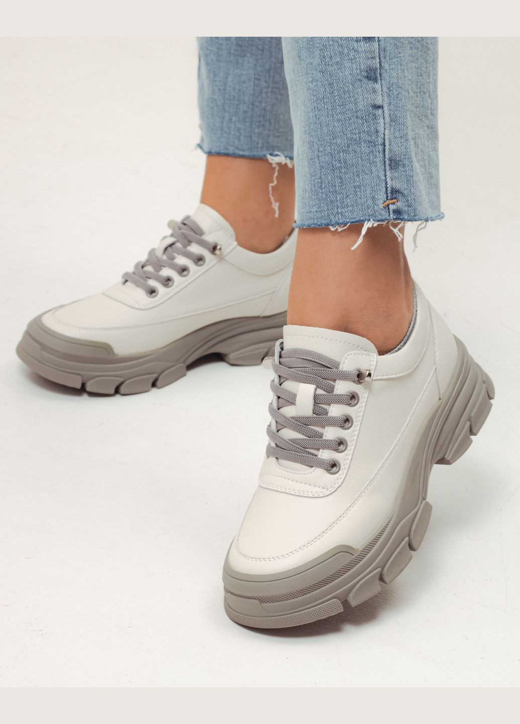 Кросівки жіночі молочна шкіра Lifexpert молочні демісезони (301407867)