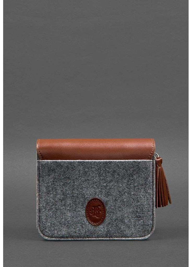 Фетрова жіноча бохо-сумка Лілу з шкіряними коричневими вставками BlankNote кросс-боди (348359384)