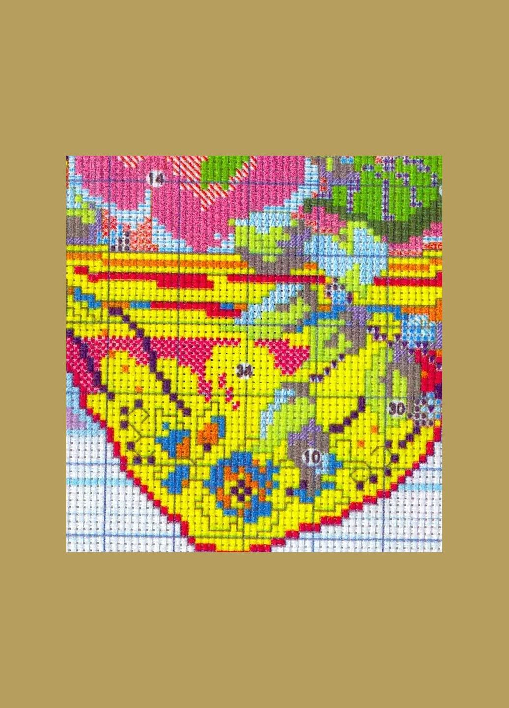 Набір для вишивання за нанесеною на канву схемою "Porcelain and Flowers" AIDA 14CT printed, 33*41 см Joy Sunday (313614481)