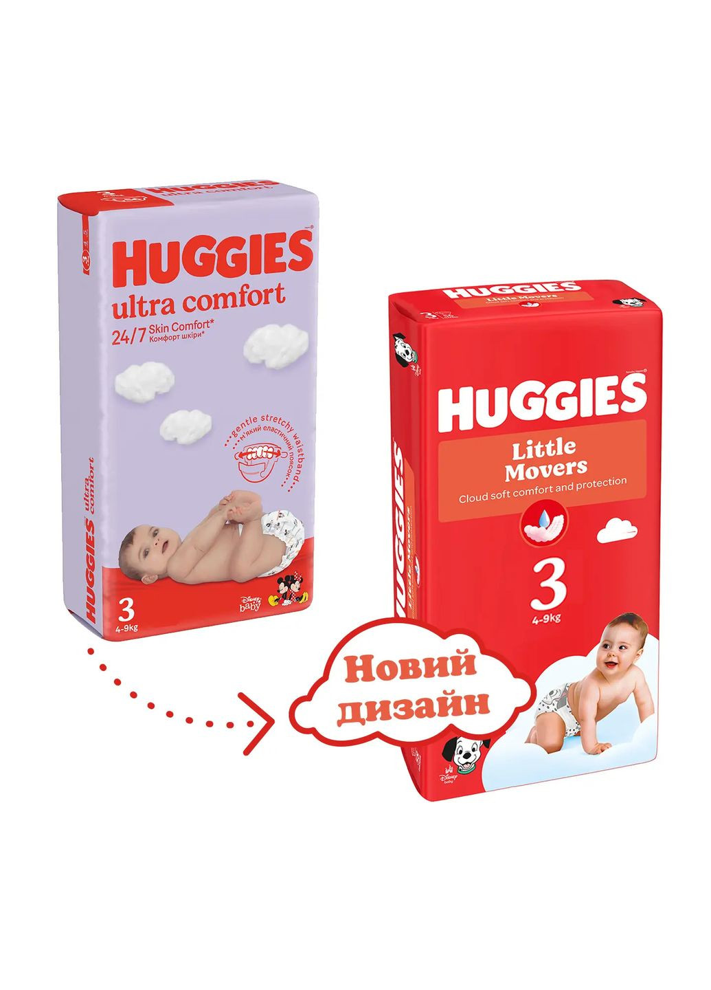 Підгузки на липучках Little Movers 3 (4-9 кг), 78 шт. Huggies (327223523)