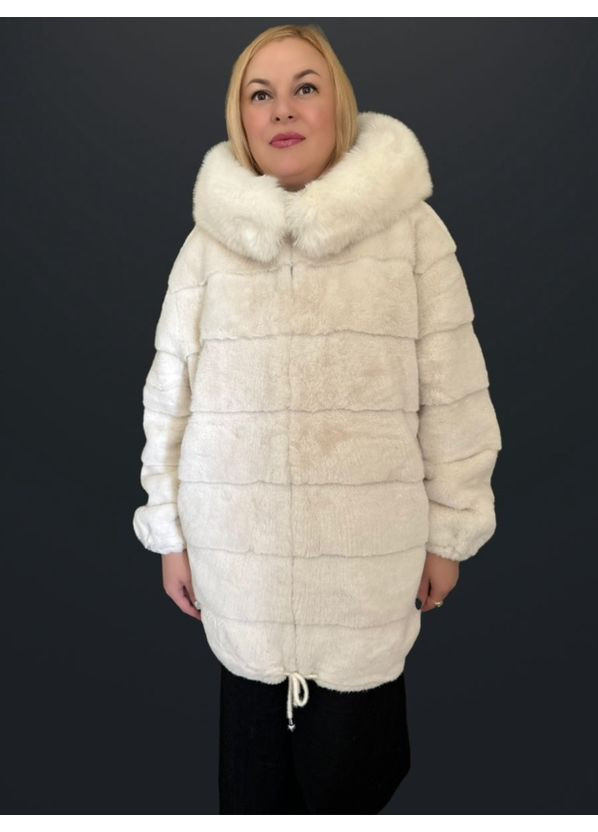 Женская шубка из эко меха с капюшоном и съемной опушкой Value Plus (358655683)