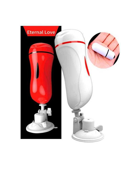 Мастурбатор із присоскою та вібрацією попавагіна " Love" - Червоний Eternal (300579894)