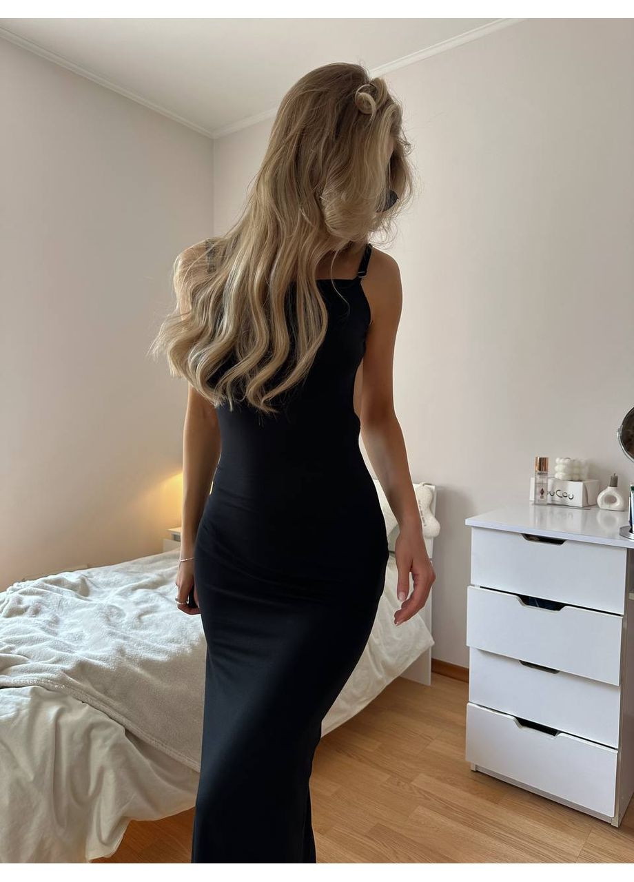 Чорна святковий, вечірня жіноча сукня No Brand однотонна