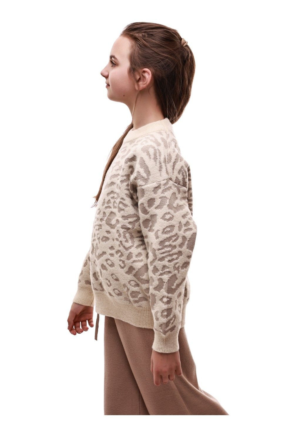 Світло-бежевий зимовий светр для дівчинки підлітка Yalisi