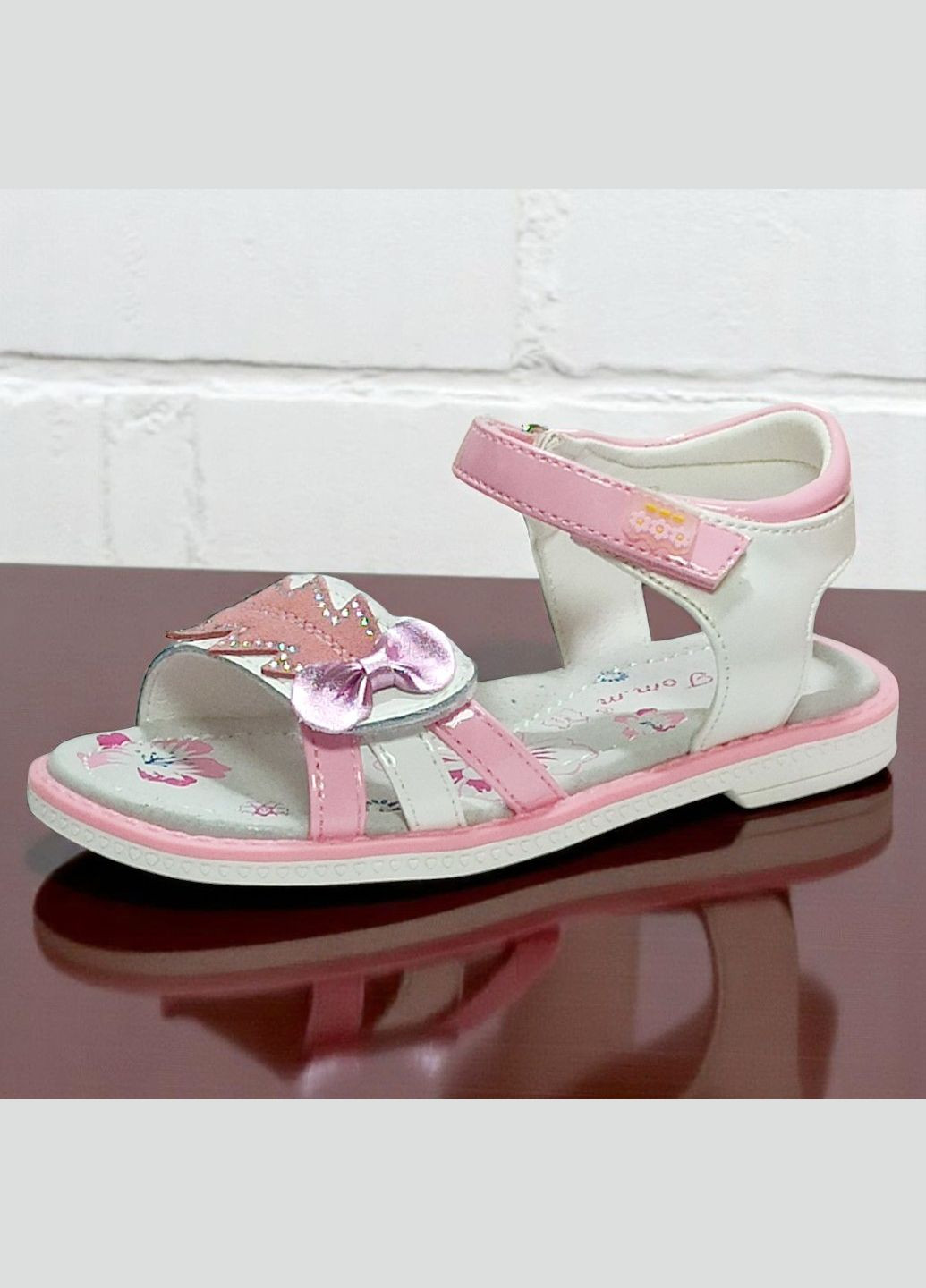 Белые повседневные, праздничные открытые босоножки сандалии на липучках для девочки летняя обувь Tom.M на липучке