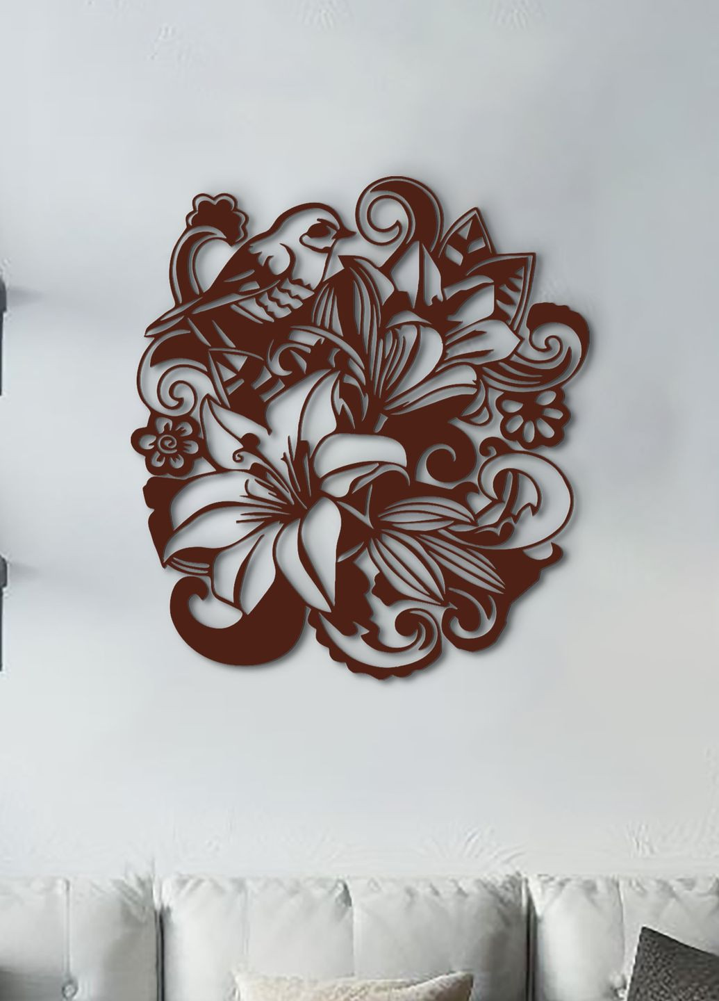 Декор для комнаты, современная картина на стену "Лилия цветущая", минималистичный стиль 35х40 см Woodyard (292114127)
