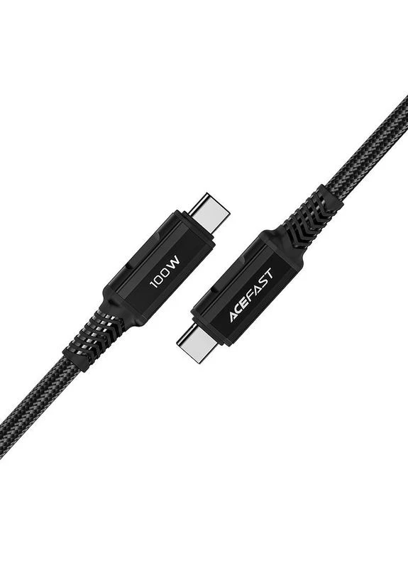 Кабель C4-03 Type-C to Type-C 5A, 100W, 2m, nylon, zinc connectors, Чорний Acefast (388773273)