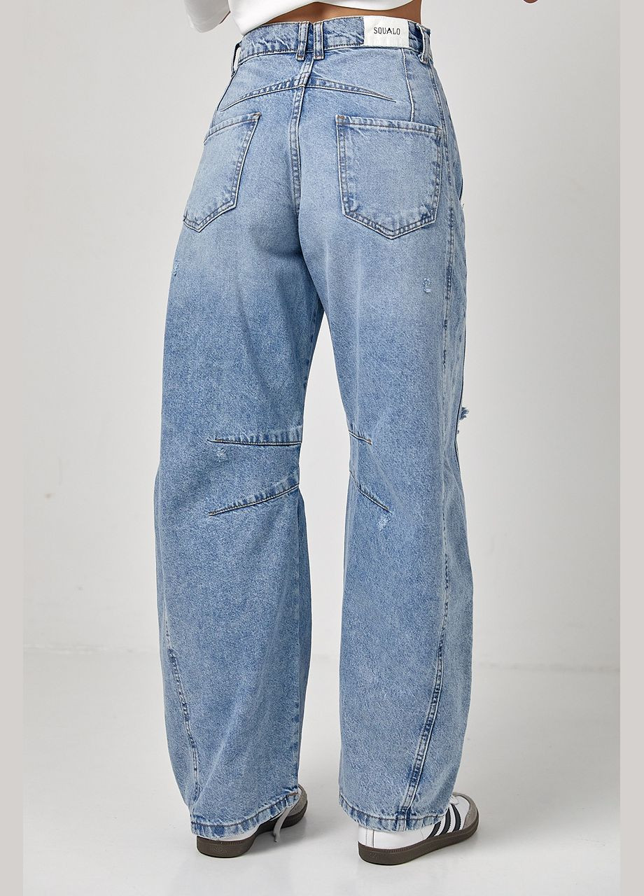 Джинсы женские baggy с рваным эффектом Lurex - (317618567)