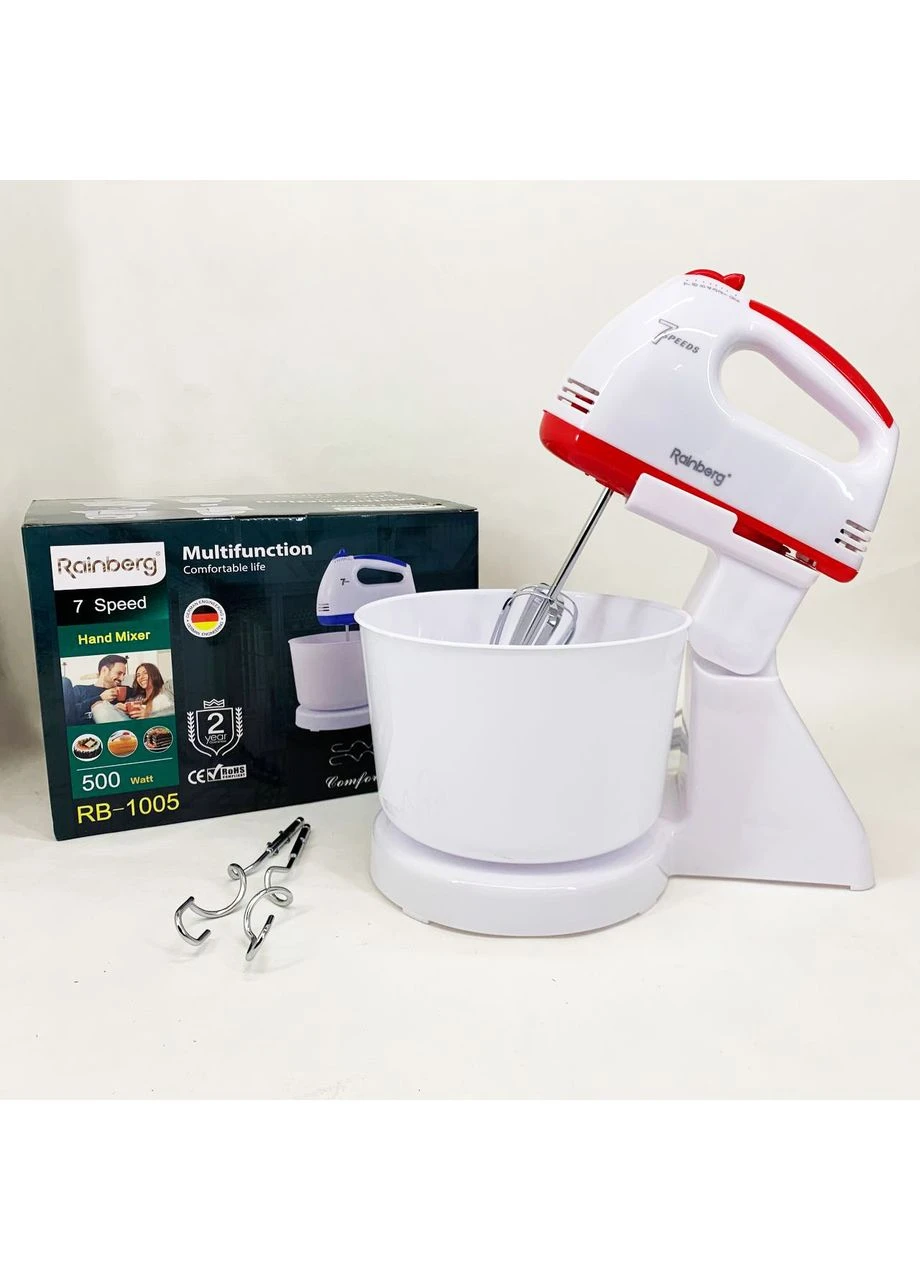 Миксер 7 скоростей с чашей 2 л RB-1005 500Вт Red Rainberg (389528763)