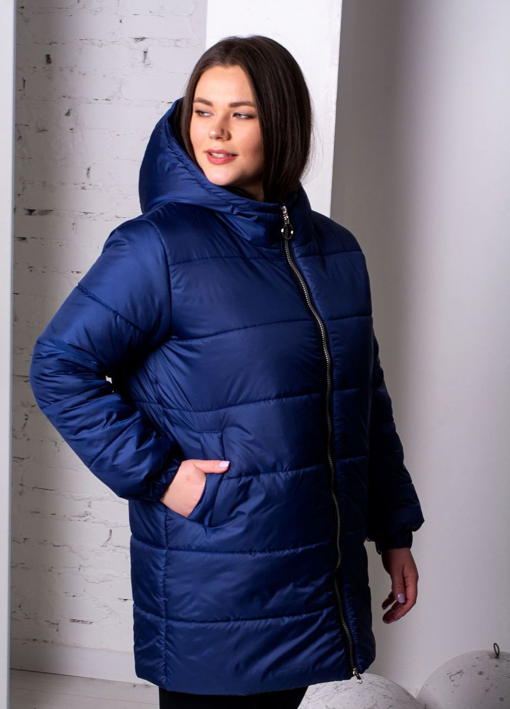 Темно-синя демісезонна куртка к-012 темно-синя SoulKiss k-012