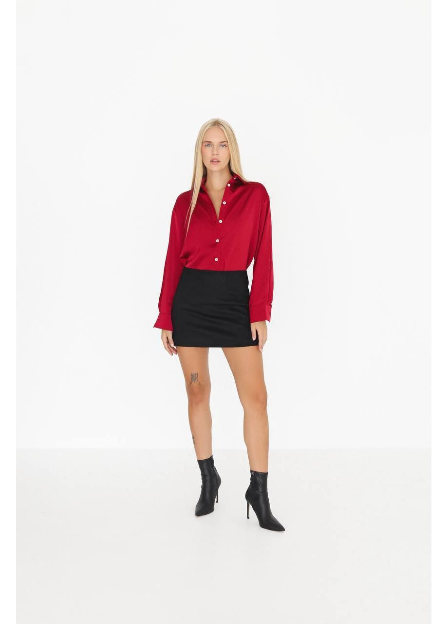 Черная кэжуал женская юбка мини из искусственной замши. MonCher