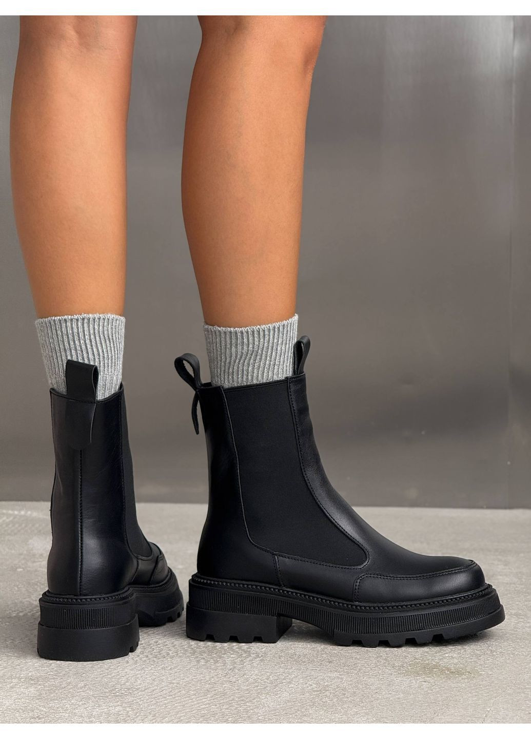 Зимние зимние кожаные челси Helen