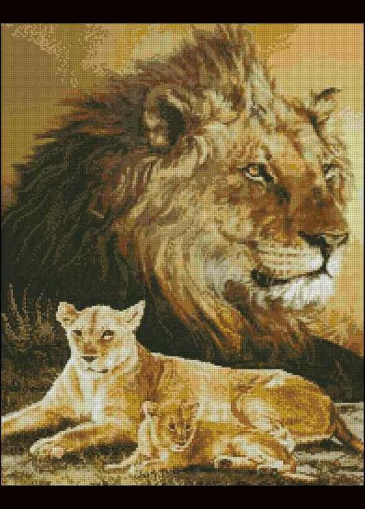 Набір для вишивання хрестиком. Розмір: 31*40 см Дух лева Лоскуток (315359510)