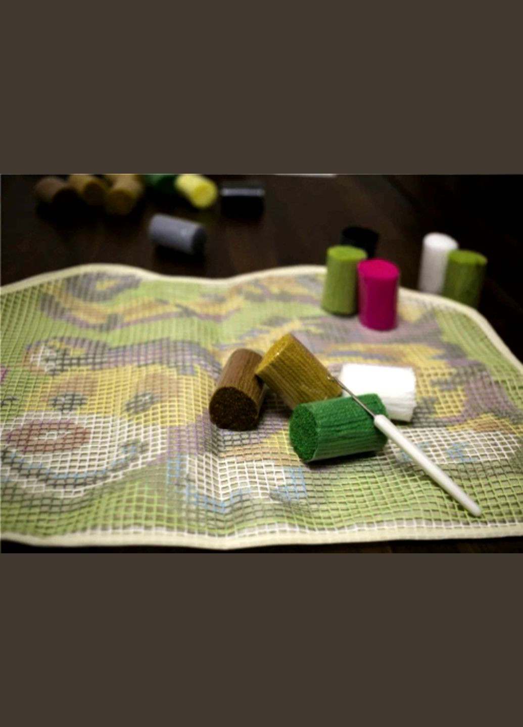 Набор для ковровой вышивки коврик щенок (основа-канва, нитки, крючок для ковровой вышивки) No Brand 1906 (289355758)