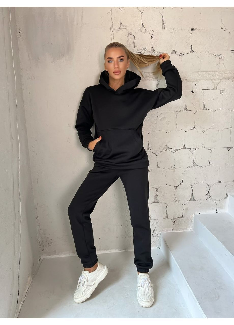 Костюм тринитка (худі, штани), колір Чорний Fashion (372693144)