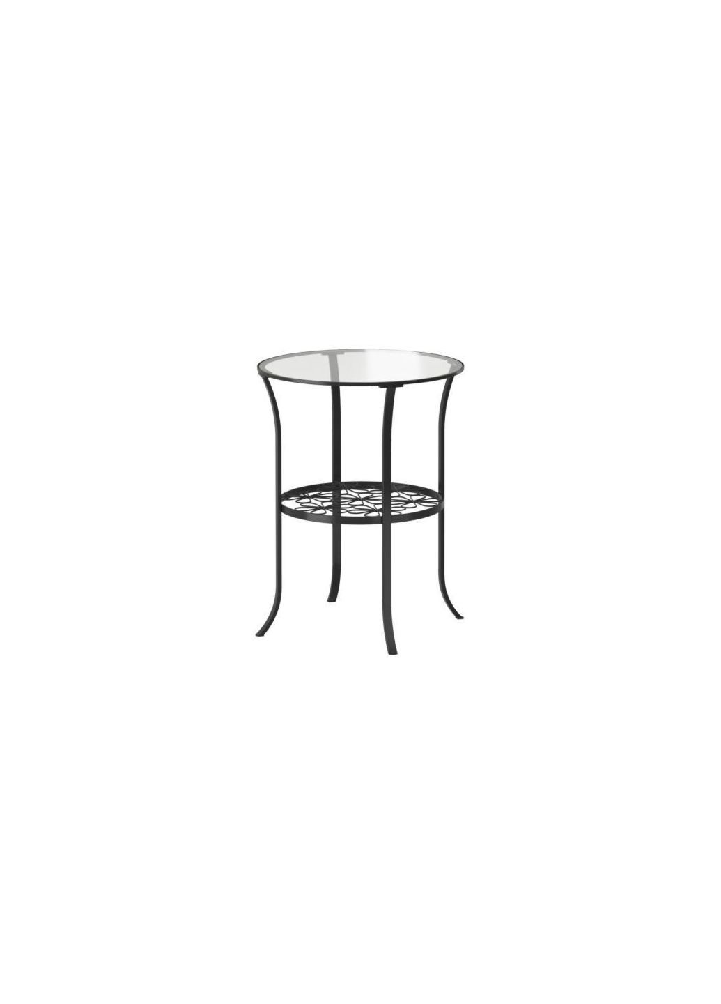 Придиваний столик чорний прозоре скло IKEA (277964871)
