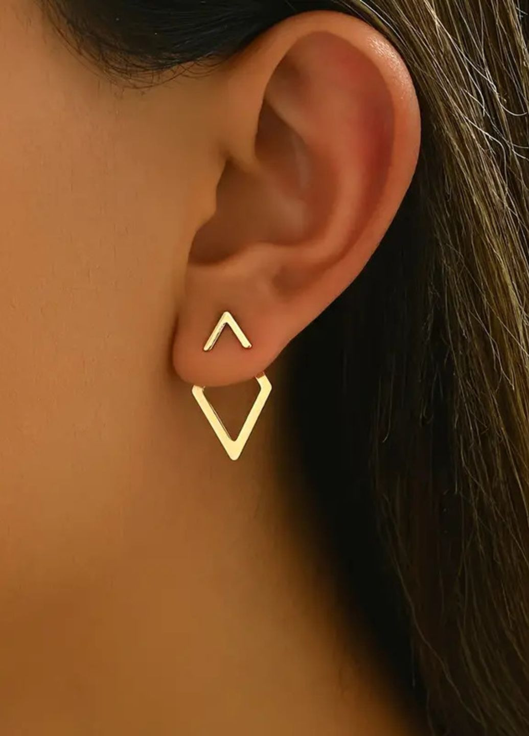 Сережки-пусети Ромб No Brand (314801125)