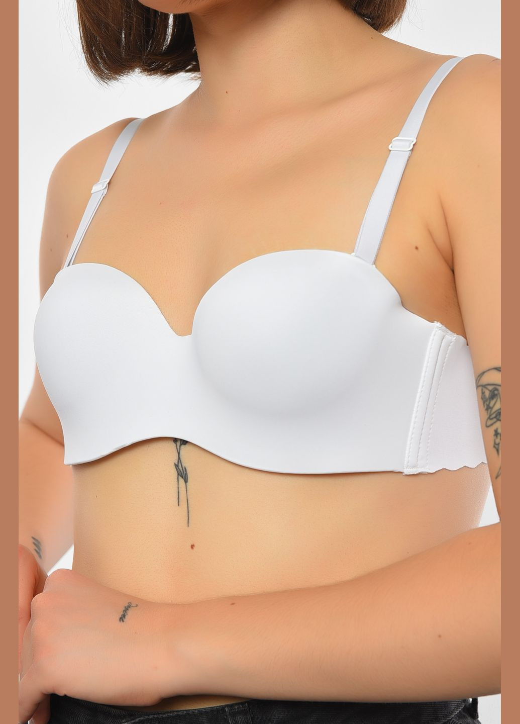 Белый бюстгальтер женский белого цвета чашка в Let's Shop полиэстер