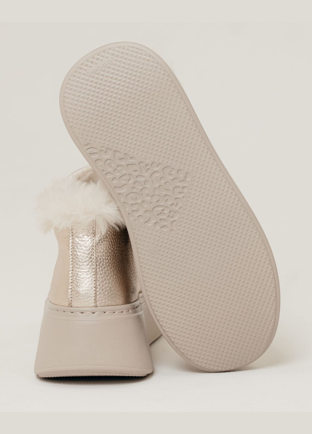 Угги на платформе пудра золото кожа мех Guero (304295263)