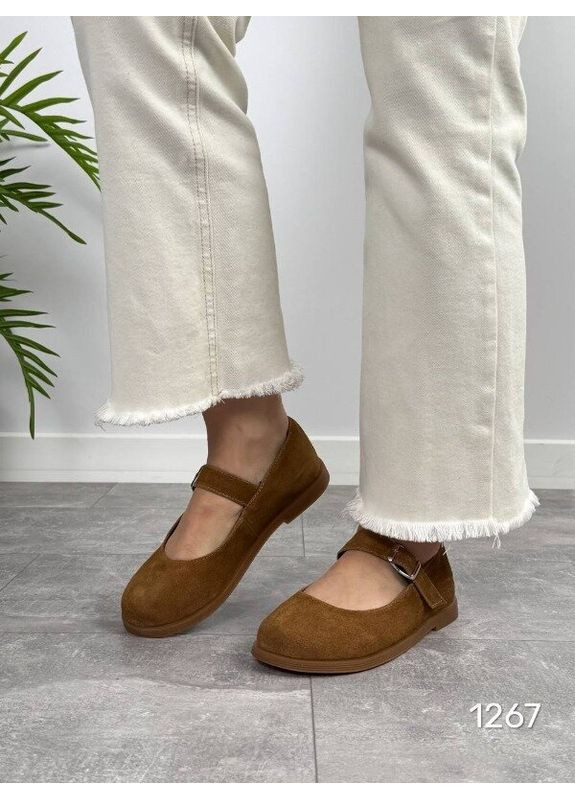 AVE Туфли анатомические натуральная замша анатомический носик, балетки с ремешком код 12670 рыжий з натуральная замша, украина — демисезон (361045181)