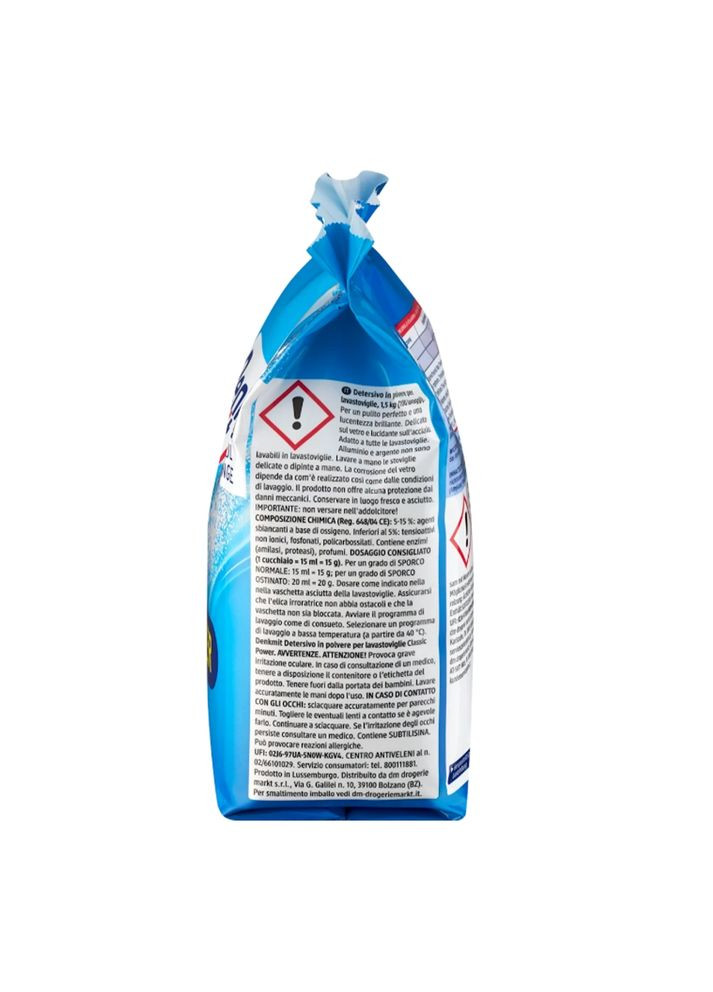 Порошок для посудомоечной машины Classic Pulver, 1,5 кг, 100 циклов – универсальная мойка и защита посуды Denkmit (360654906)