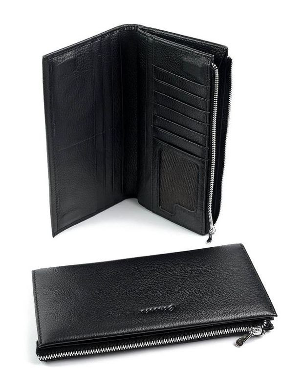 Жіночий шкіряний гаманець чорний No Brand (292920441)