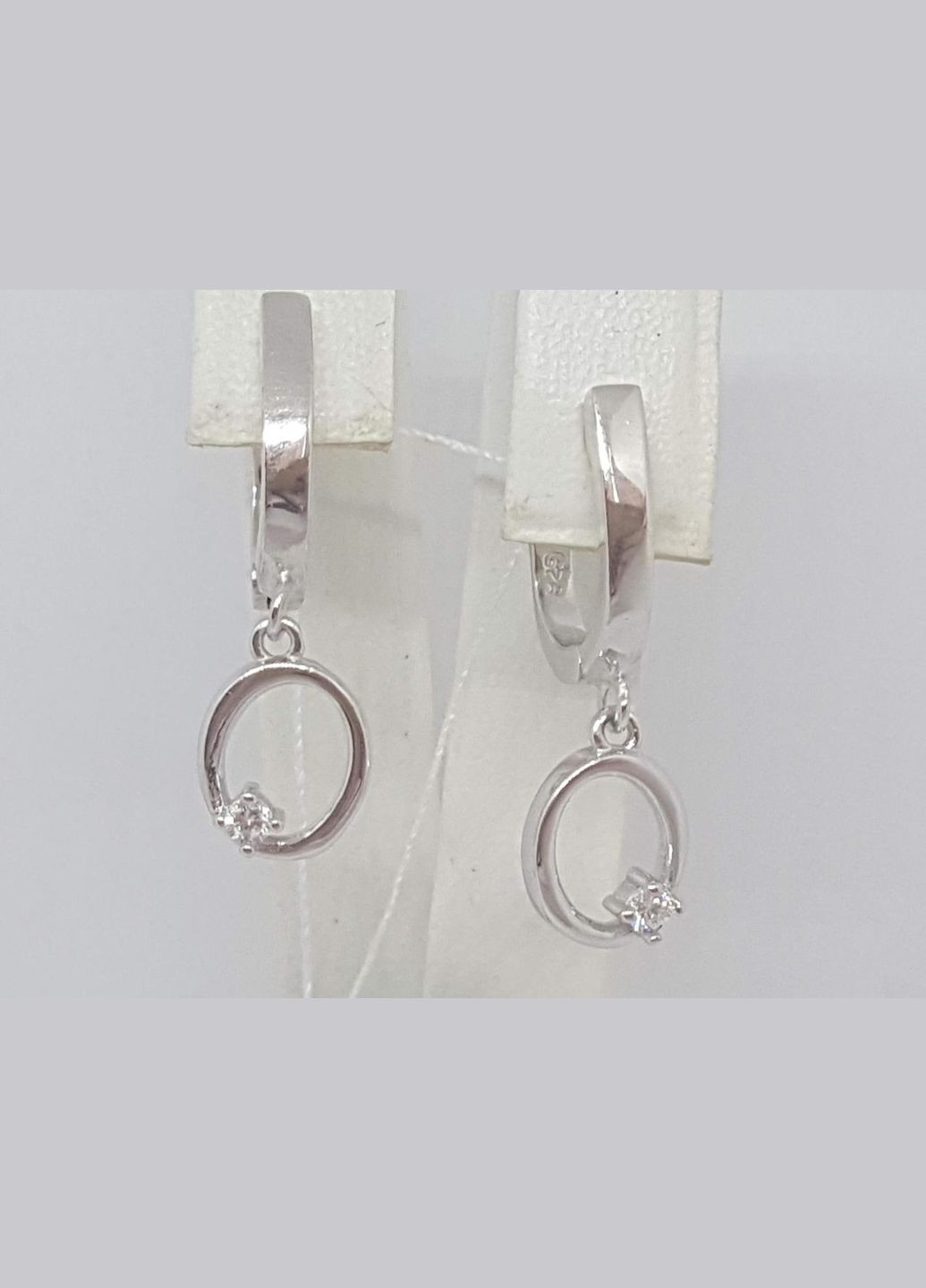 Срібні сережки з фианитом. 1112 094498 No Brand (296660885)