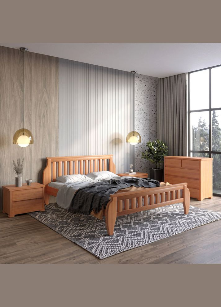 Двоспальне дерев'яне ліжко Прага 160х200 см (MBG-7122) Mebigrand (368280722)