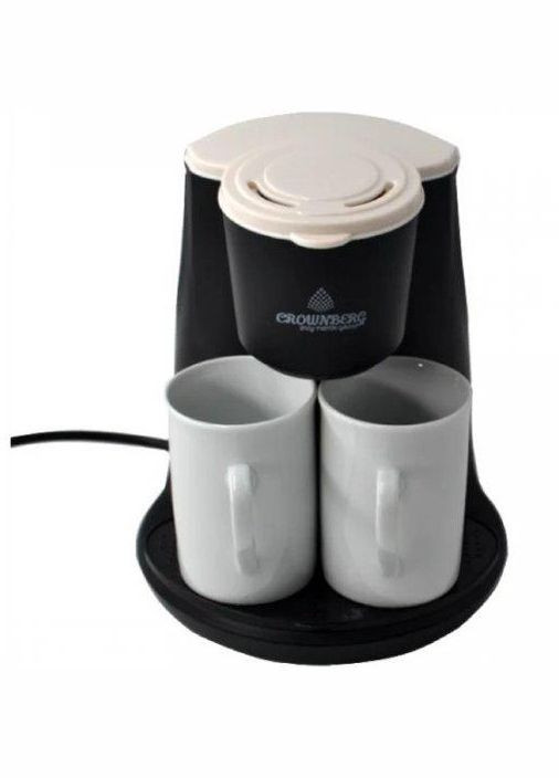 Домашня електрична кавоварка на 2 чашки СВ-1568 500 Вт (1901806027) Crownberg (330782576)