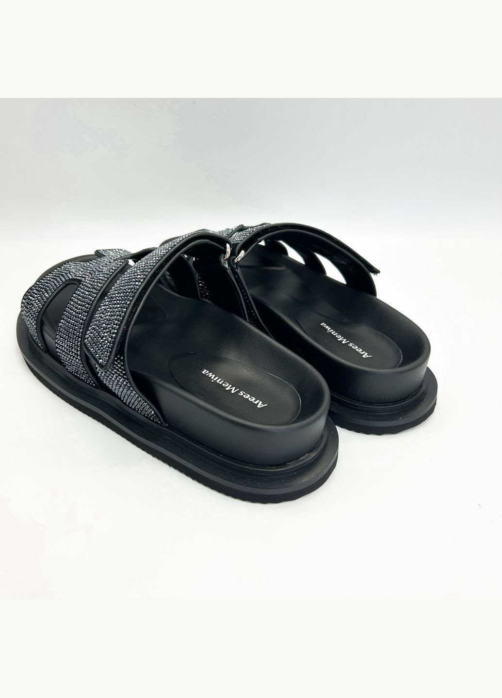 Черные шлепанцы (р) замша 0-1-1-am-2358-10-1z Arees Meniwa