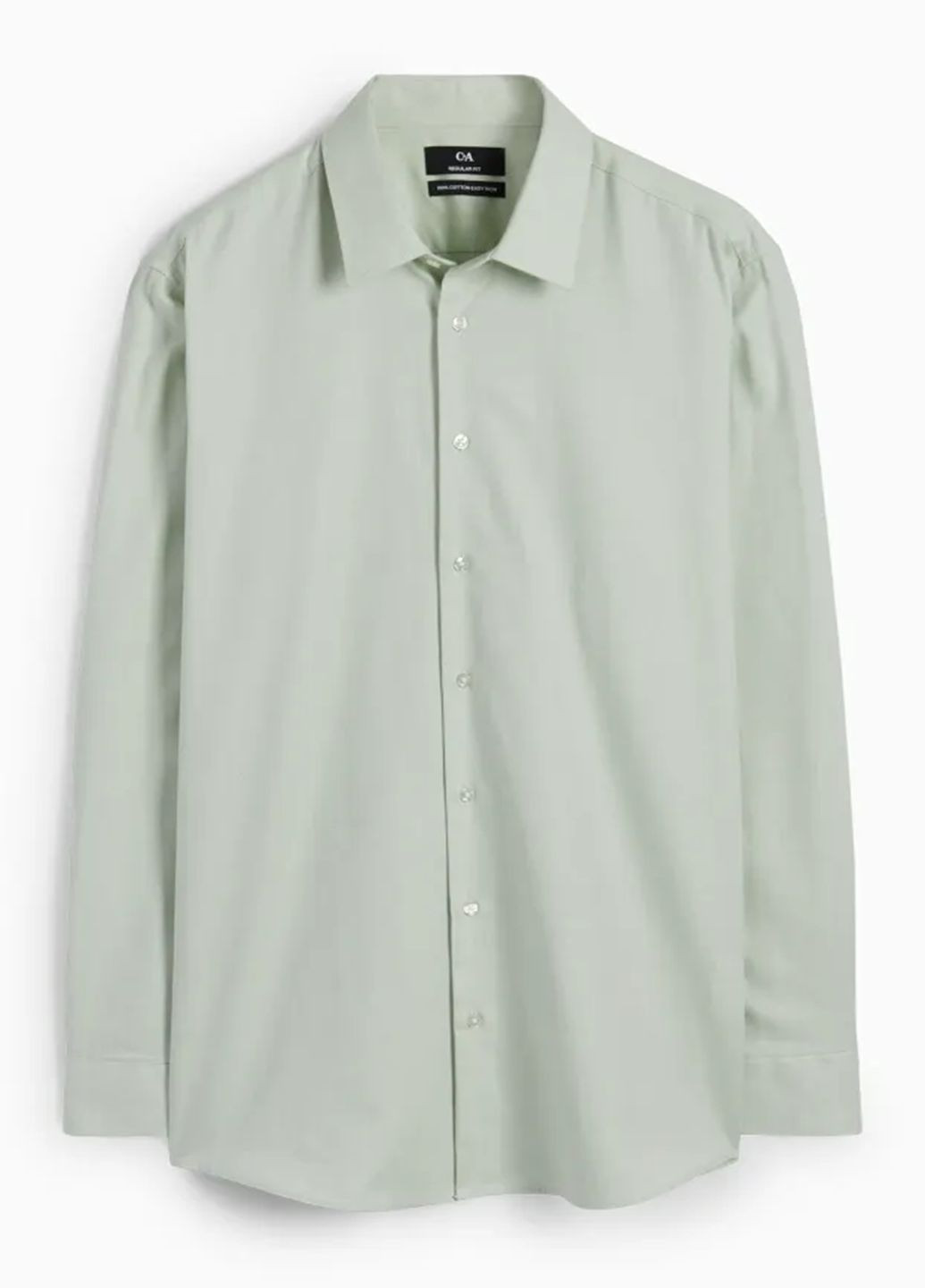 Зеленая классическая рубашка однотонная C&A