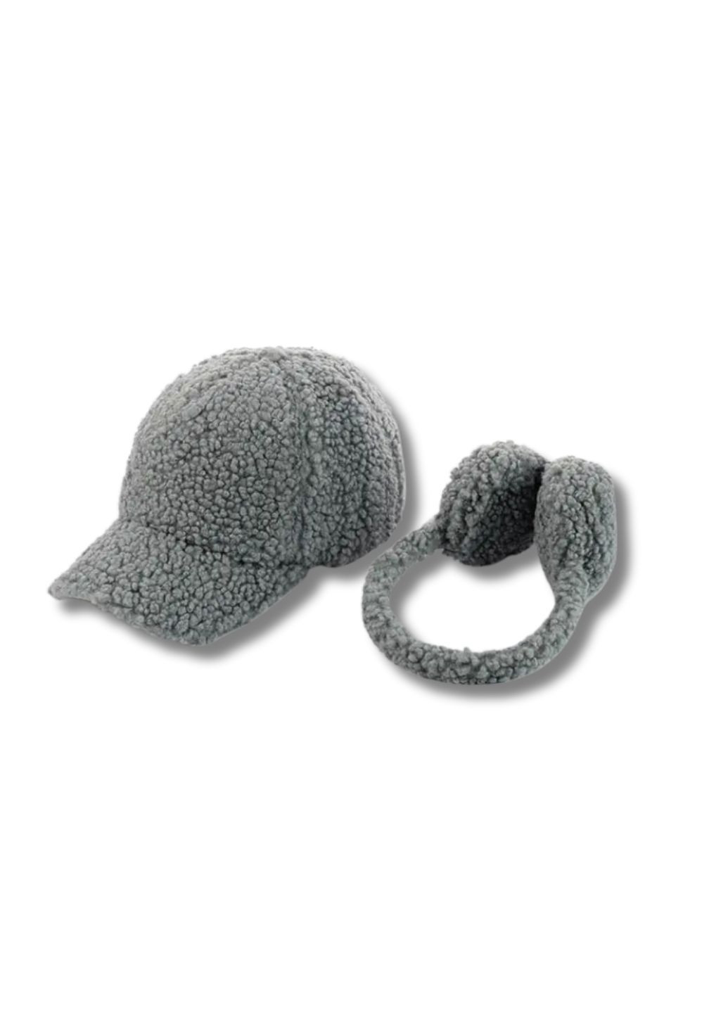 Женский зимний комплект Наушники + Кепка - Барашек No Brand Зимовий комплект навушники + кепка (355794001)