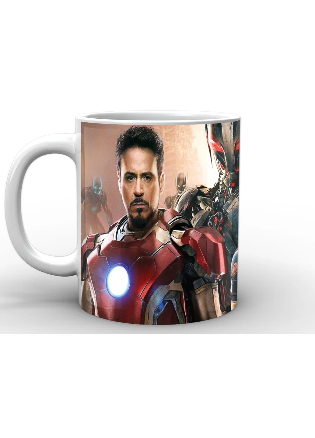 Чашка з принтом біла Залізна Людина Iron Man Стів Роджерс та Тоні Старк Месники IM.02.083 Кружка керамічна 0,33 GeekLand (378961452)