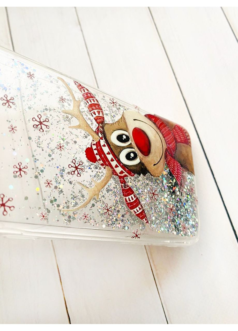 Чохол з плаваючими срібними блискітками на Samsung Galaxy M30s/M21 Зимове оленятко (принт 149) CASE CONTROL (362962344)