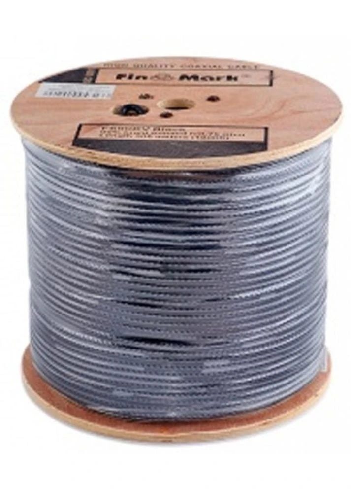 Кабель телевізійний RG-6 TRISHIELD, CU, 305м, black (F6TSVcu_305_black) FinMark (390925963)