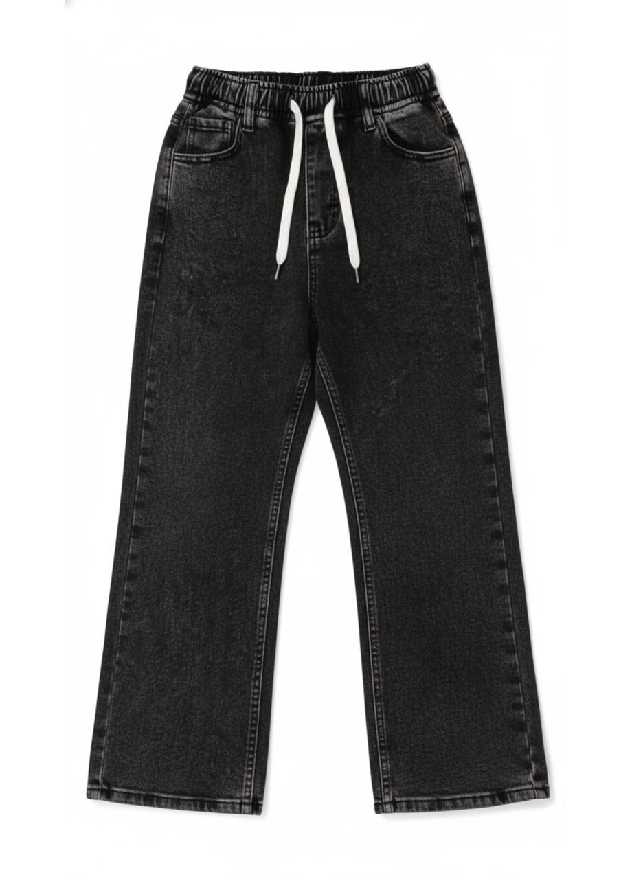 Серые демисезонные джинсы для девочки серые на резинке утепленные ( ) Forest