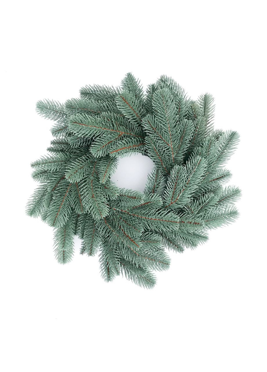 Венок новогодний рождественский Lux из литой хвои d-40 см голубой HVOYA (328606465)