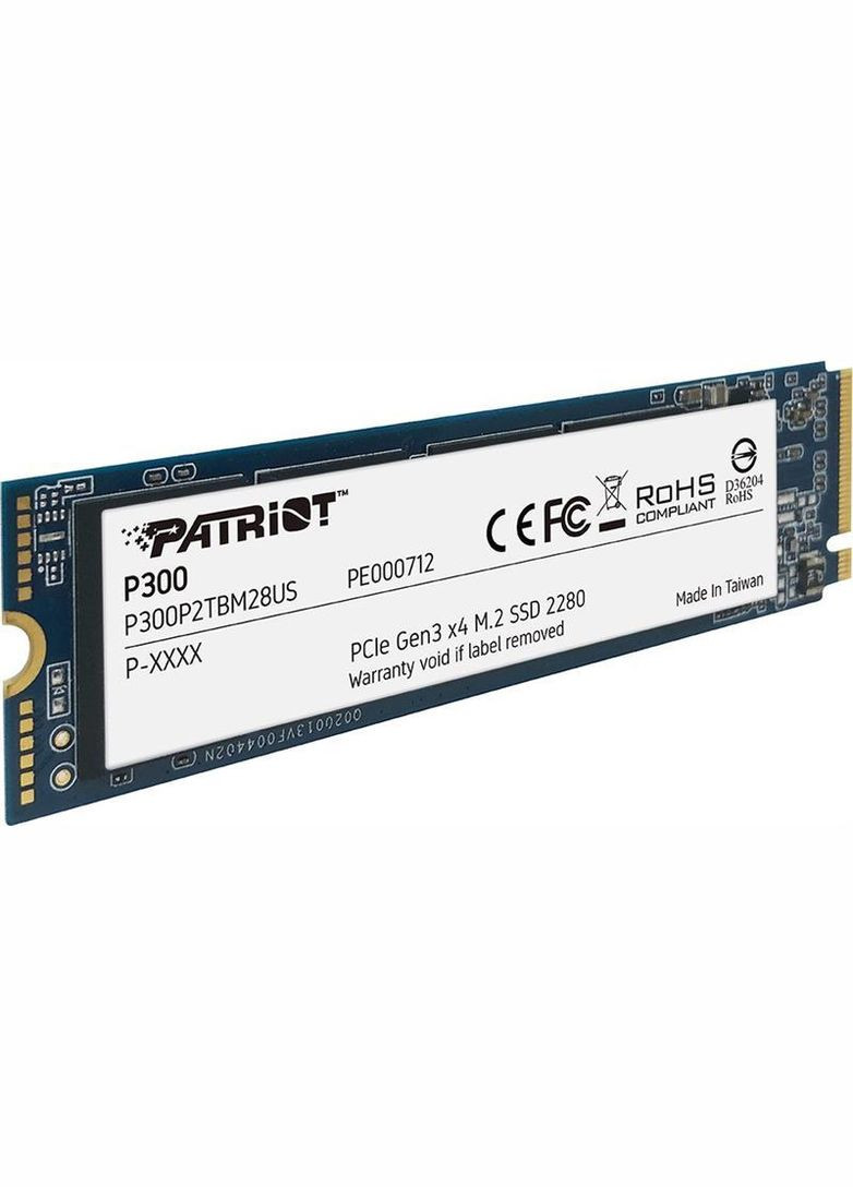 Накопичувач SSD 512GB P300 M.2 2280 PCIe 3.0 x4 NVMe TLC (P300P512GM28) Patriot (332971460)