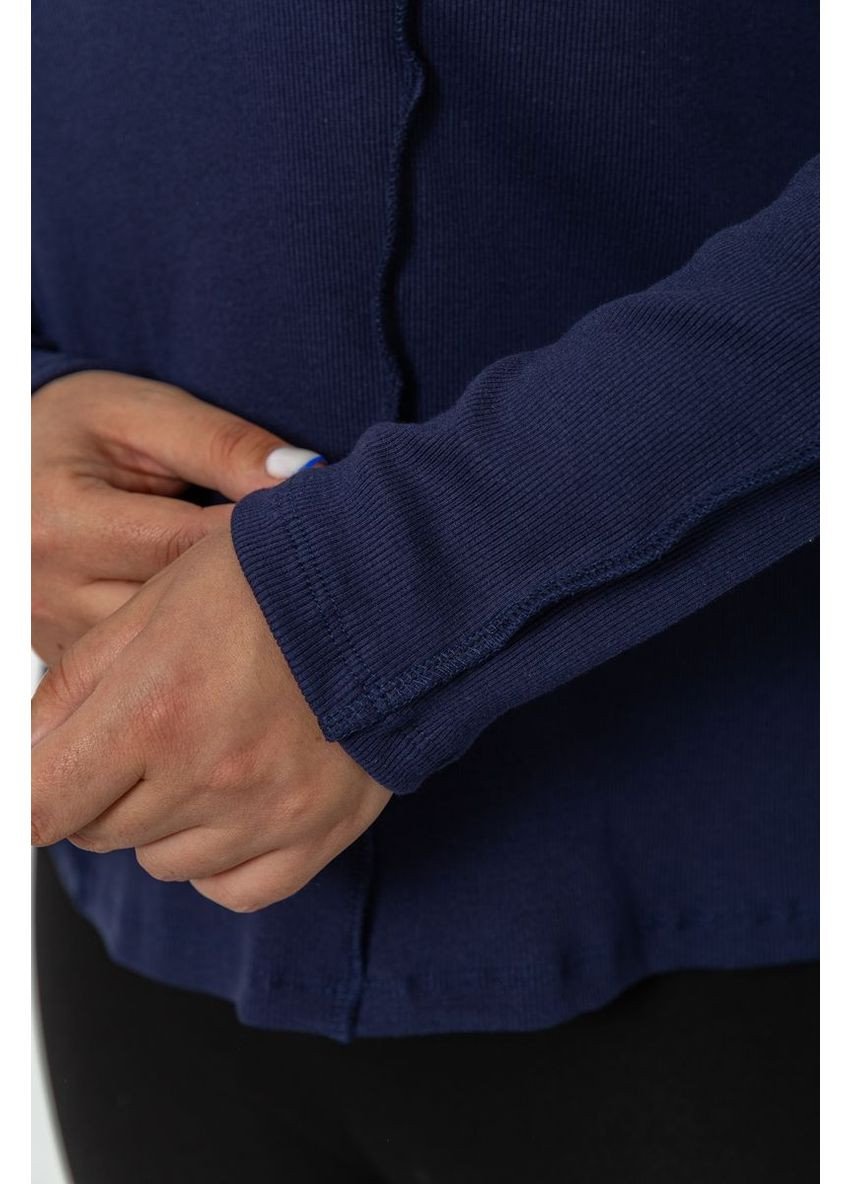 Синий лонгслив женский в рубчик,, 102r325-1 Ager (311951466)