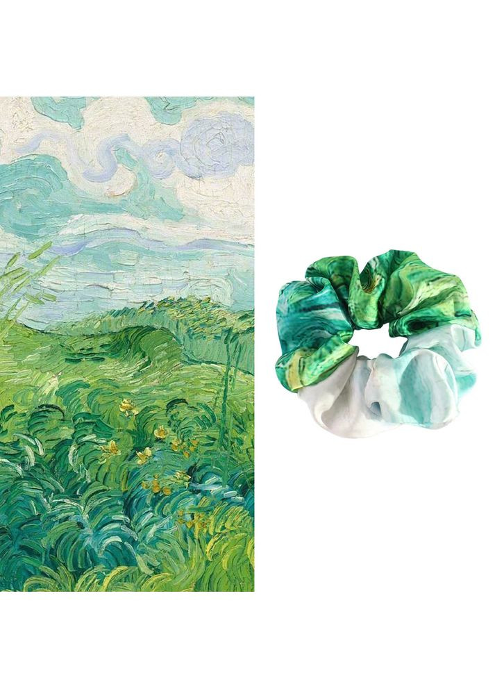 Французская атласная резинка для волос с принтом в пасторальном стиле вдохновения Картина Винсента Ван Гога Fashion (368772100)
