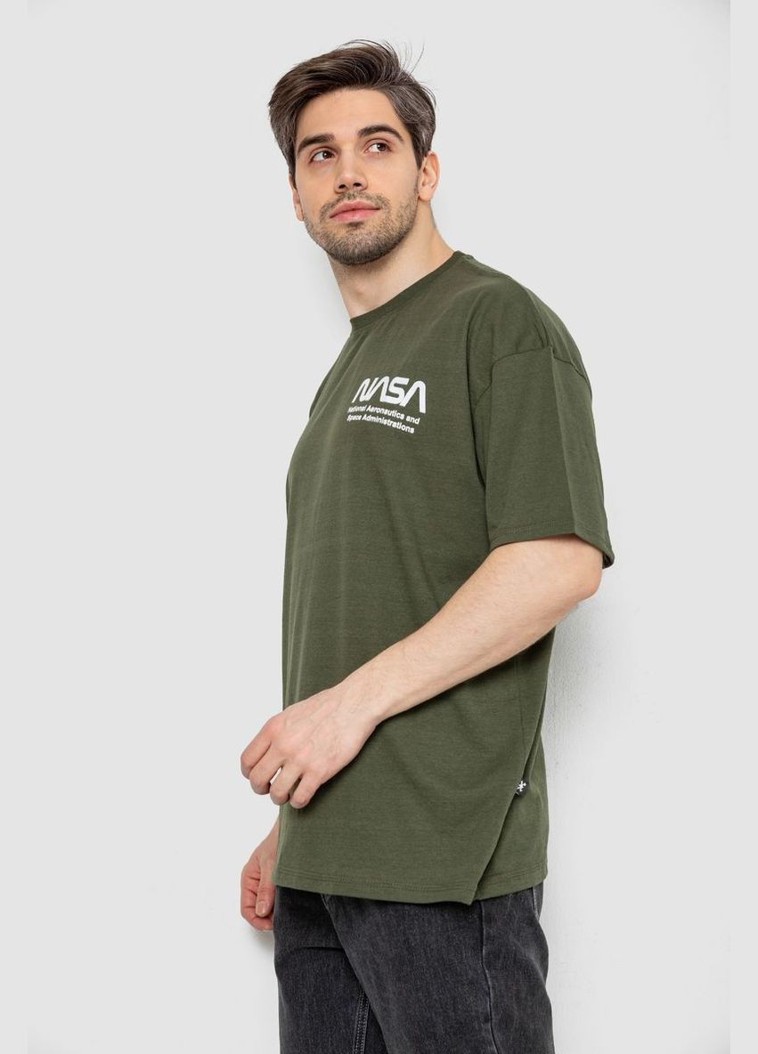 Хаки (оливковая) футболка мужская с принтом черная размер l (sku_244r2125) с коротким рукавом No Brand