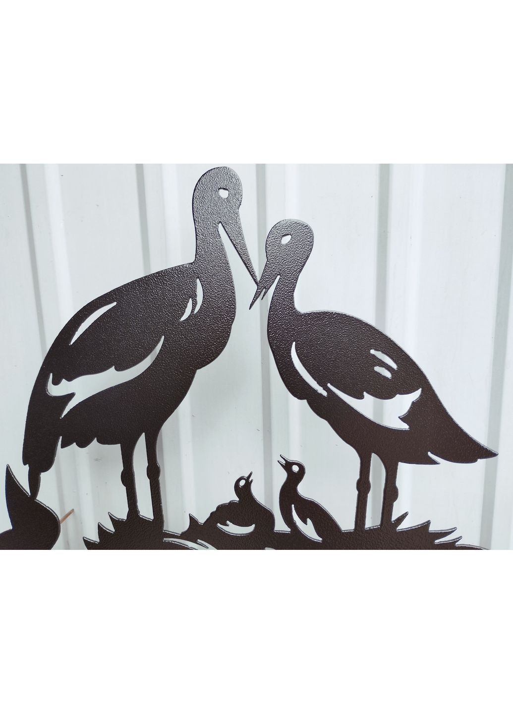 Флюгер Аисты с двумя птенцами, флюгер на крышу из металла 2 мм. No Brand (368896699)